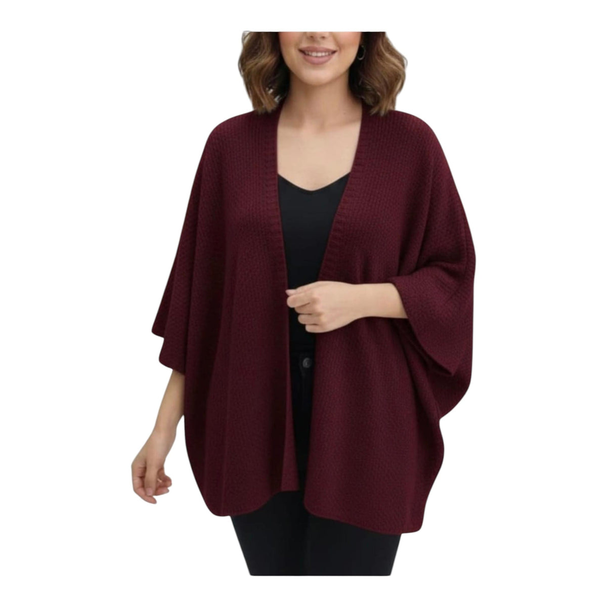 Oversize Yarasa Kol İnce Triko Hırka (Yarasa Kol)