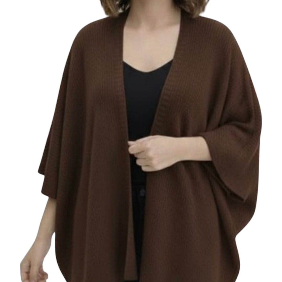 Oversize Yarasa Kol İnce Triko Hırka (Yarasa Kol)