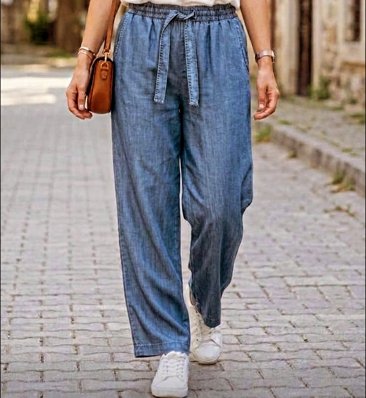 Beli Lastikli Tensel İnce Kot Pantolon